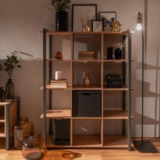 Finori Finori - Libreria Rovere Quercia A Cubi Con Profili Antracite Denver31