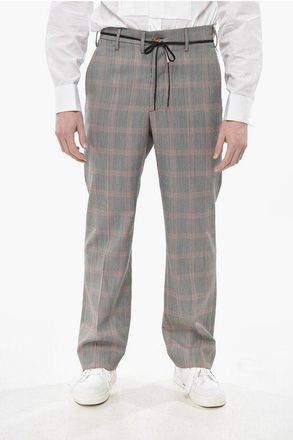 Marni District Check Virgin Wool-Blend Drawstring Trousers size 44