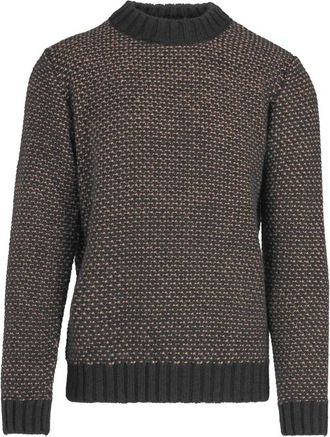 Bomboogie Trui met Ronde Hals - Heren - Ronde hals truien - Bruin - L - Wol - Truien & Vesten