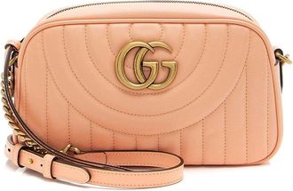 Gucci Pink Matelasse Leather Gg Marmont Vertical Ring Small Shoulder Bag (Authentic Pre-Loved)
