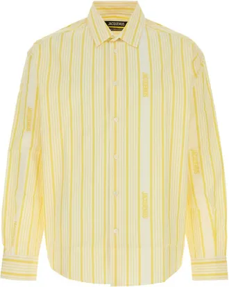 Jacquemus Yellow Logo Striped Shirt