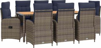 vidaXL Juego De Comedor Para Exteriores 9 Uds. Vidaxl