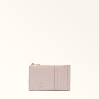 Furla Camelia Card Case M Corolla Pink Textured Leather Woman