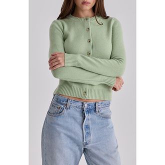 House of CB Signature Crewneck Cardigan in Matcha at Nordstrom, Size X-Large