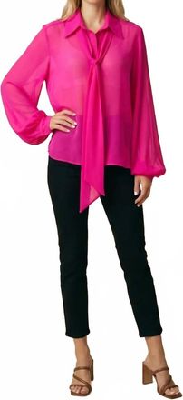 Oud Paris Bruna Puff Sleeves Top In Pink