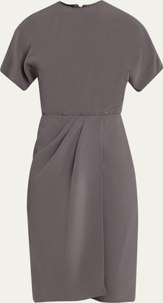 Giorgio Armani Pleated Washed Silk Crepe Dress