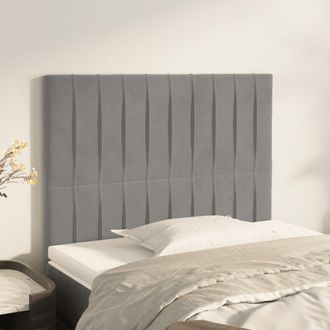 vidaXL Cabeceros 2 Unidades De Terciopelo Gris Claro 100x5x78/88 Cm Vidaxl