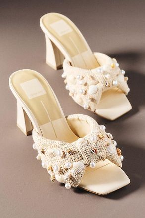 Dolce Vita Tylah Raffia Beaded Heeled Sandals