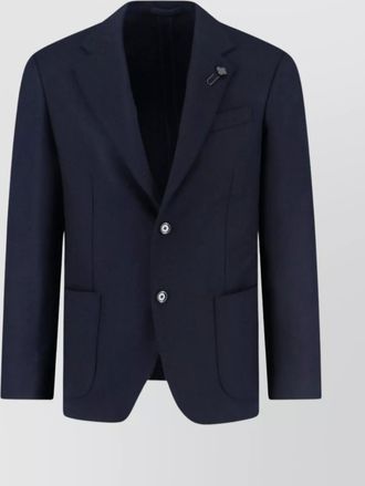 Lardini tailored jacket with notched lapel and pin