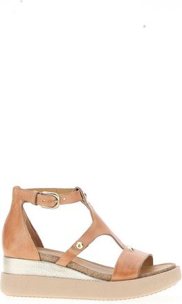 Mjus Sandalen met sleehak, in leer