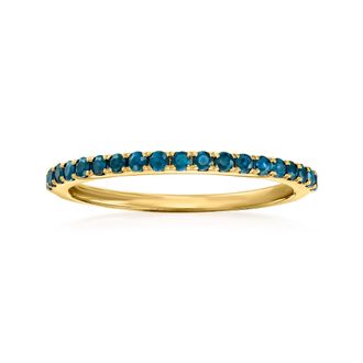 RS Pure by Ross-Simons London Blue Topaz Ring in 14kt Yellow Gold
