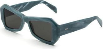 Retro Superfuture Blauwe Marmeren Tempel Zonnebril - unisex - Zonnebrillen - Blauw - 53 MM - Accessoires