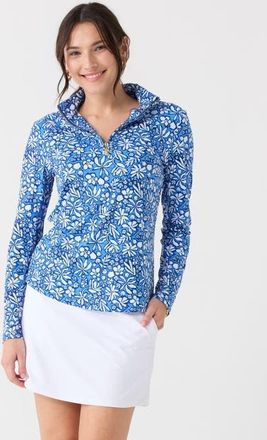 Cabana Life 1/4 Zip Sport Top in Seaside Floral at Nordstrom, Size X-Small