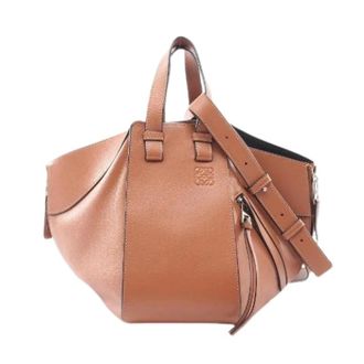 Loewe Pre-owned Handbags, female, Brown, Size: ONE SIZE Pre-owned Hammock Small leather 2way handbag