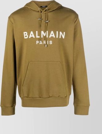 Balmain drawstring hooded sweater with front pocket
