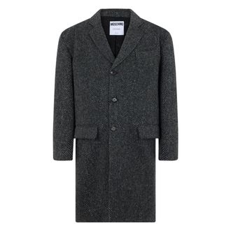 Moschino Lange Jas - Heren - Mantels - Grijs - Maat: L Wol