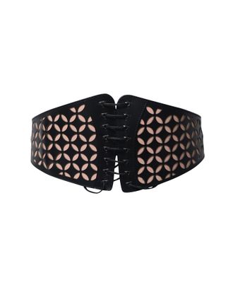 Alaia Alaia Pre-owned Womens Laser-Cut Busier Waist Belt in Black Leather Leather (archived) - One Size
