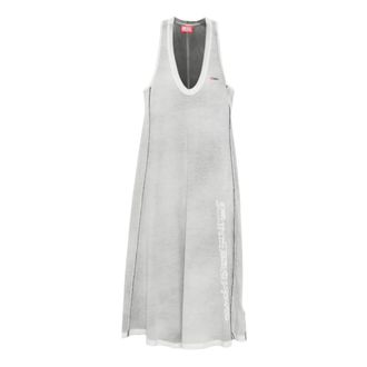 Diesel D-Igiovedi Midi Jurk - Dames - Casual kleedjes - Grijs - S - Katoen - Kleedjes