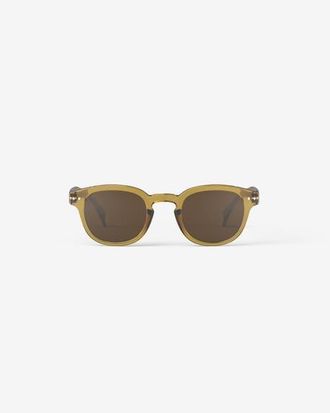 Izipizi C 47mm Square Sunglasses in Golden Green at Nordstrom, Size +0.00