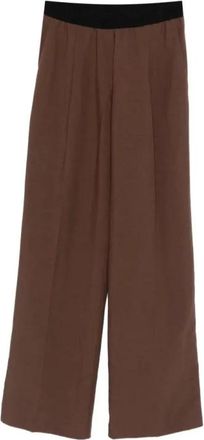 Ermanno Scervino Viscose Broek - Dames - Wijde Broeken - Bruin - L - Broeken