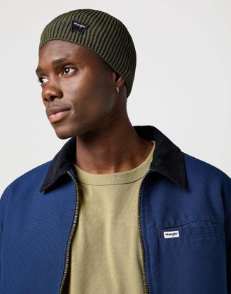 Wrangler Strickm&uuml;tze WRANGLER WRANGLER M&uuml;tze Easy Beanie, gr&uuml;n, Obermaterial: 100% Baumwolle CO., M&uuml;tzen Strickm&uuml;tze