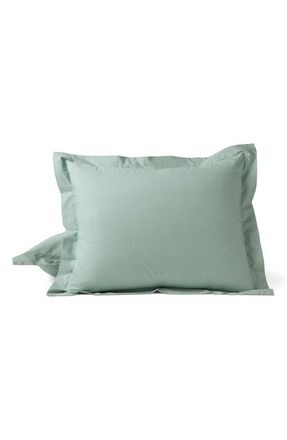 Coyuchi Refined Organic Cotton Percale Sham in Seafoam at Nordstrom, Size Standard
