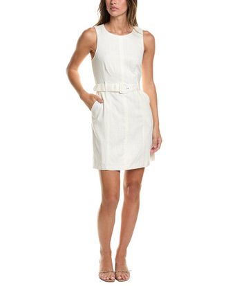 CeCe by Cynthia Steffe Belted Linen-Blend Mini Dress