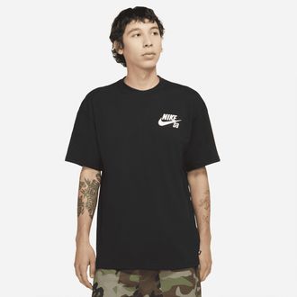 Nike Mens Nike SB Logo Skate T-Shirt in Black | DC7817-010
