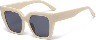 Generic Men Square Vacation Sunglasses Outdoor Sports Women Commuter Sun Glasses(Beige)
