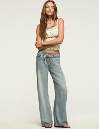 Lucky Brand Womens Liquid Denim Luxe Palazzo