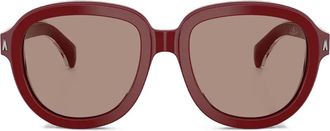 Moncler oversize-frame sunglasses - Red