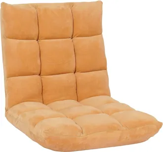 Hhg Nunca Usado] Sill&oacute;n De Suelo Hhg 904, Sill&oacute;n Reclinable 6 Posiciones, Estructura Robusta Terciopelo, Marr&oacute;n Claro