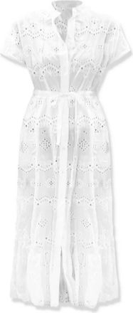 MC2 Saint Barth Geborduurde Katoenen Blouse Vrouwen - Dames - Shirt Kleedjes - Wit - L - Katoen - Kleedjes