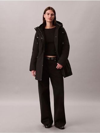 Calvin Klein Jeans Calvin Klein Womens Lightweight Mid Length Parka Jacket - Black - XL