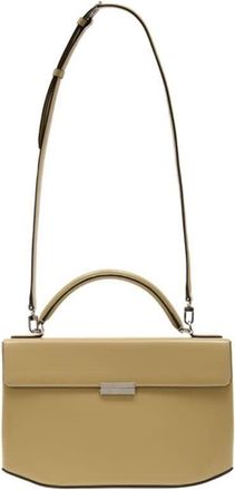 Toteme Calfskin Box Top Handle Bag Beige