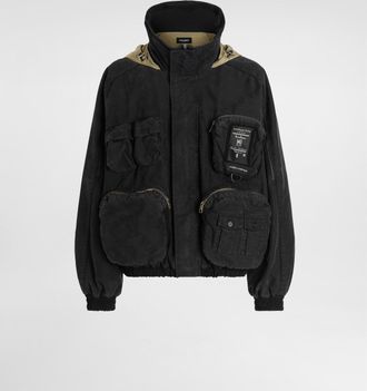 Dolce & Gabbana Waxed Natt&eacute; Bomber Jacket - Man Coats And Jackets Black S