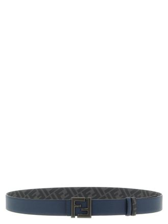Fendi Blue FF Buckle Reversible Belt