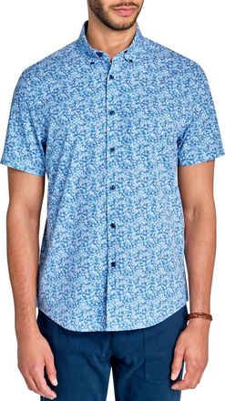 Brooklyn Brigade Micro Floral Short Sleeve Shirt in Blue at Nordstrom Rack, Size X-Large