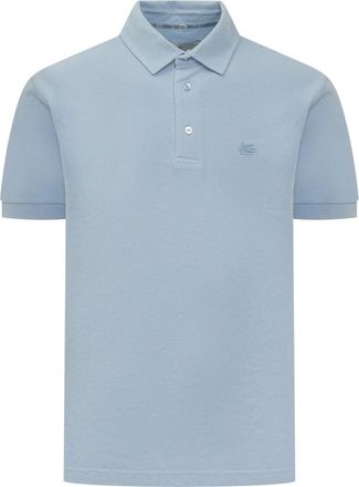 Etro Pegaso Polo - Heren - Polos - Blauw - S - Katoen - Tops