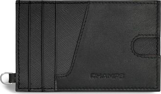Champs Luggage Iconic Leather Card Case in Black/Black at Nordstrom Rack