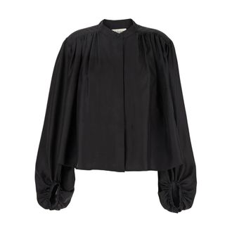 Róhe Dames, Blouses & Shirts, Zwart, Maat: M Zijde