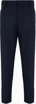 Emporio Armani Broeken met elastische tailleband - Heren - Nette broeken - Blauw - XL - Broeken