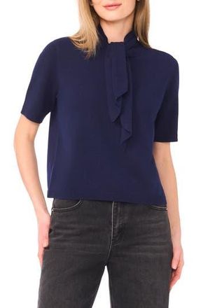Halogen Tie Neck Top in Classic Navy at Nordstrom Rack, Size X-Large