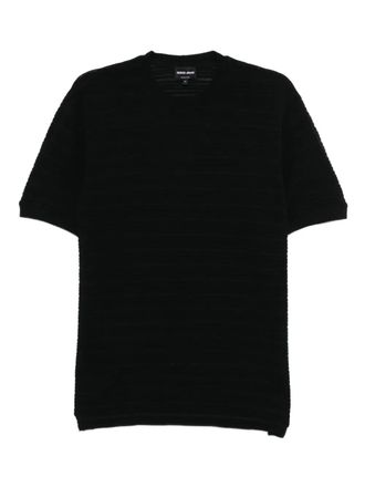 Giorgio Armani striped wool T-shirt - men - Virgin Wool - 50 - Black