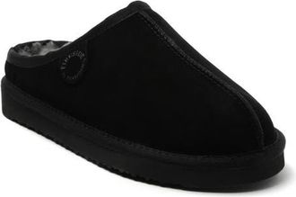 Dearfoams Fireside Greta Genuine Shearling Clog Slipper in Black at Nordstrom, Size 10
