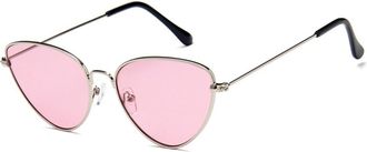 Generic Square Metal Frame Men And Women Outdoor Vacation Photo Driving Sunglasses(Pink)