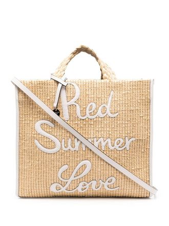 Red(v) Summer Love straw tote bag - women - Straw/Calf Leather - OS - Neutrals
