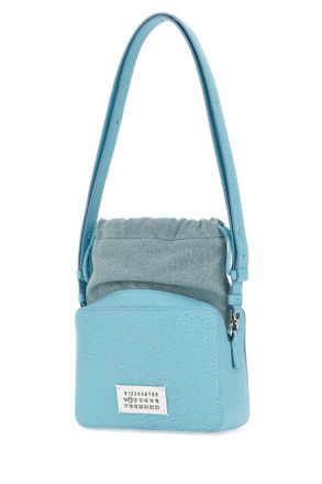 Maison Margiela Womens Light Blue Leather And Fabric 5ac Bucket Bag Aqua Borse A Secchiello