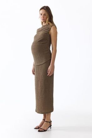 H&M Mama 2-piece Textured Jersey Set in Khaki Green at Nordstrom, Size Xx-Large