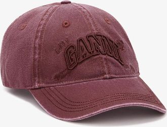 Ganni Red Cap in Cotton